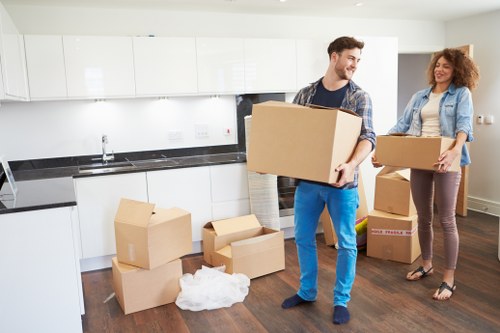 Boxes and furniture prepared for storage in a Kingston area facility